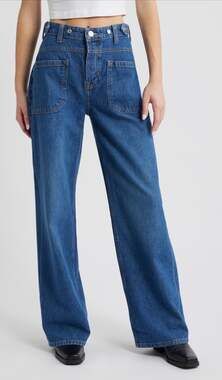 We The Free Palmer Cuffed Wide Leg Jeans Size 30